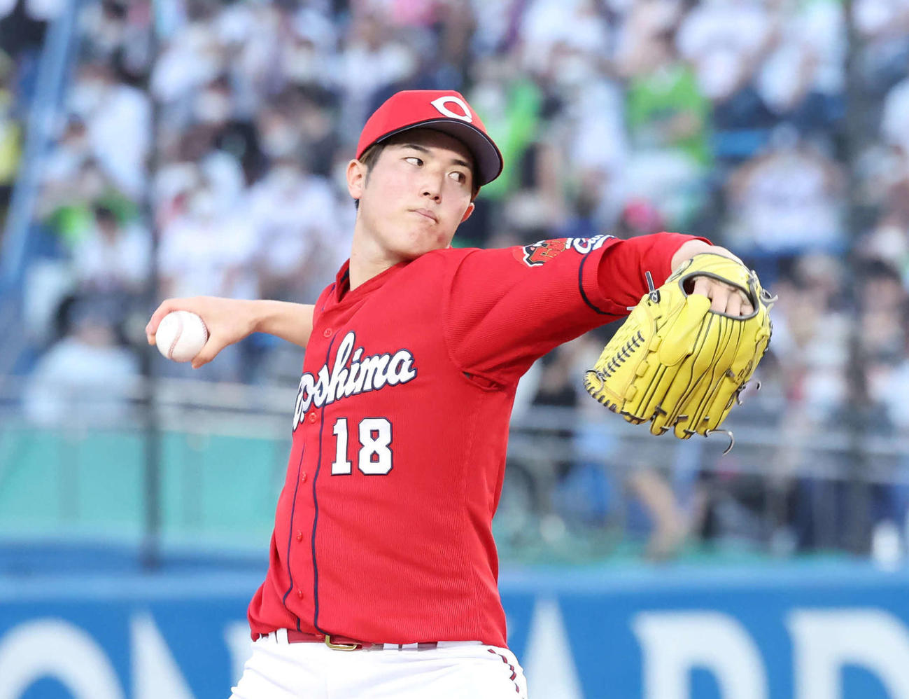 広島森下暢仁（2022年7月23日撮影）