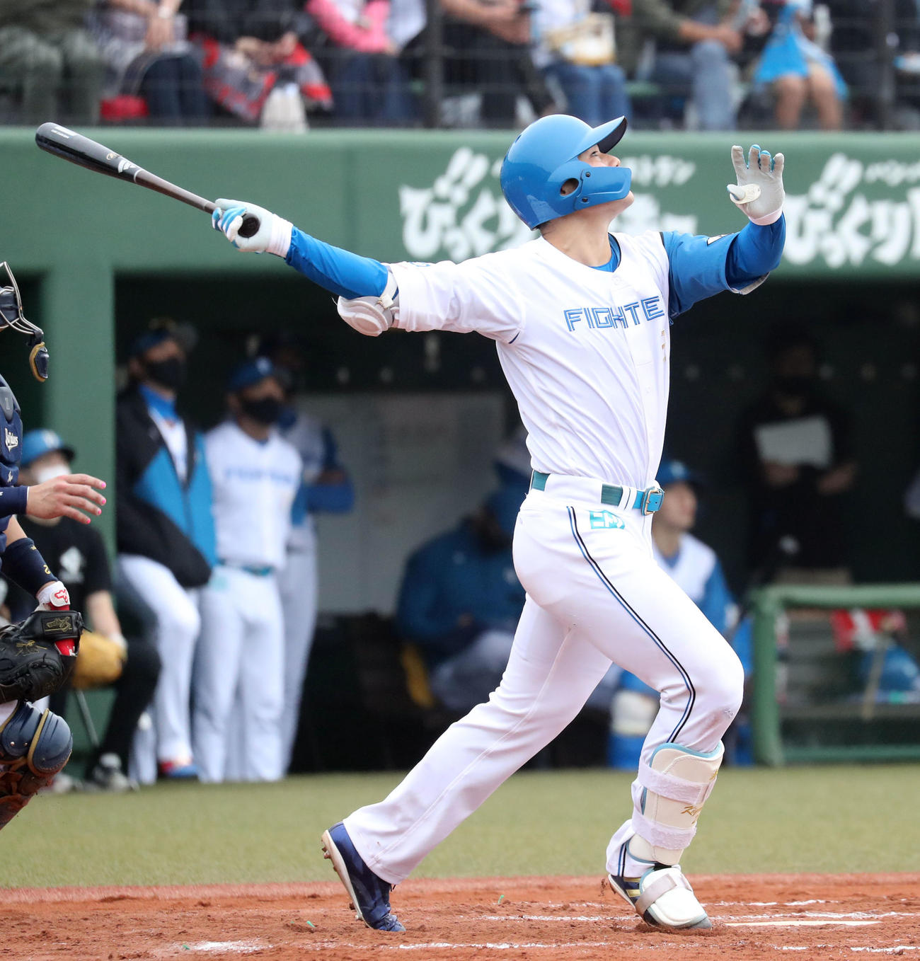 日本ハム対オリックス　4回裏日本ハム1死三塁、清宮は左飛に終わる（撮影・佐藤翔太）