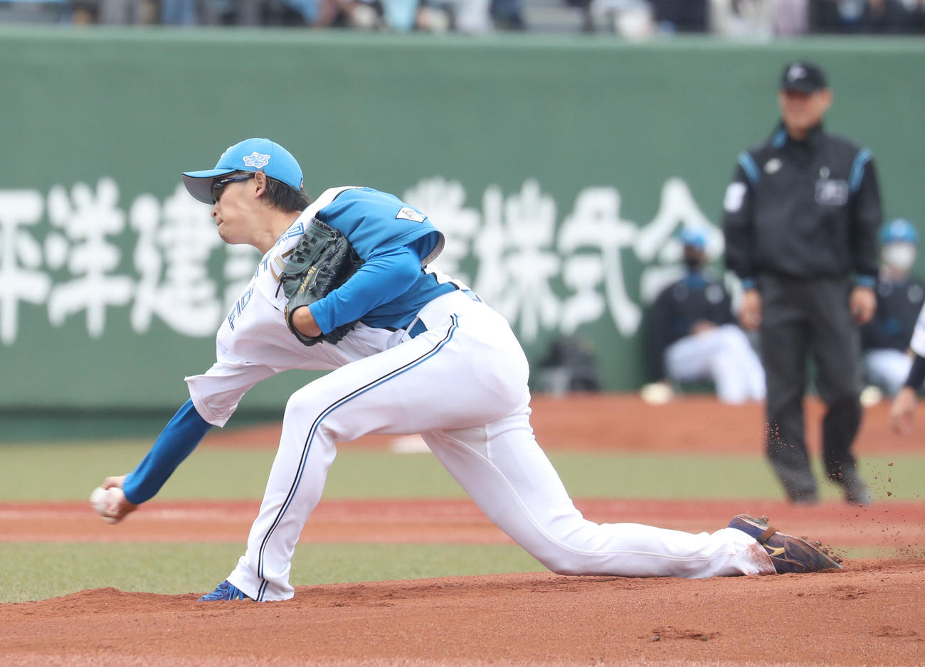 日本ハム対オリックス　日本ハム先発の鈴木（撮影・佐藤翔太）
