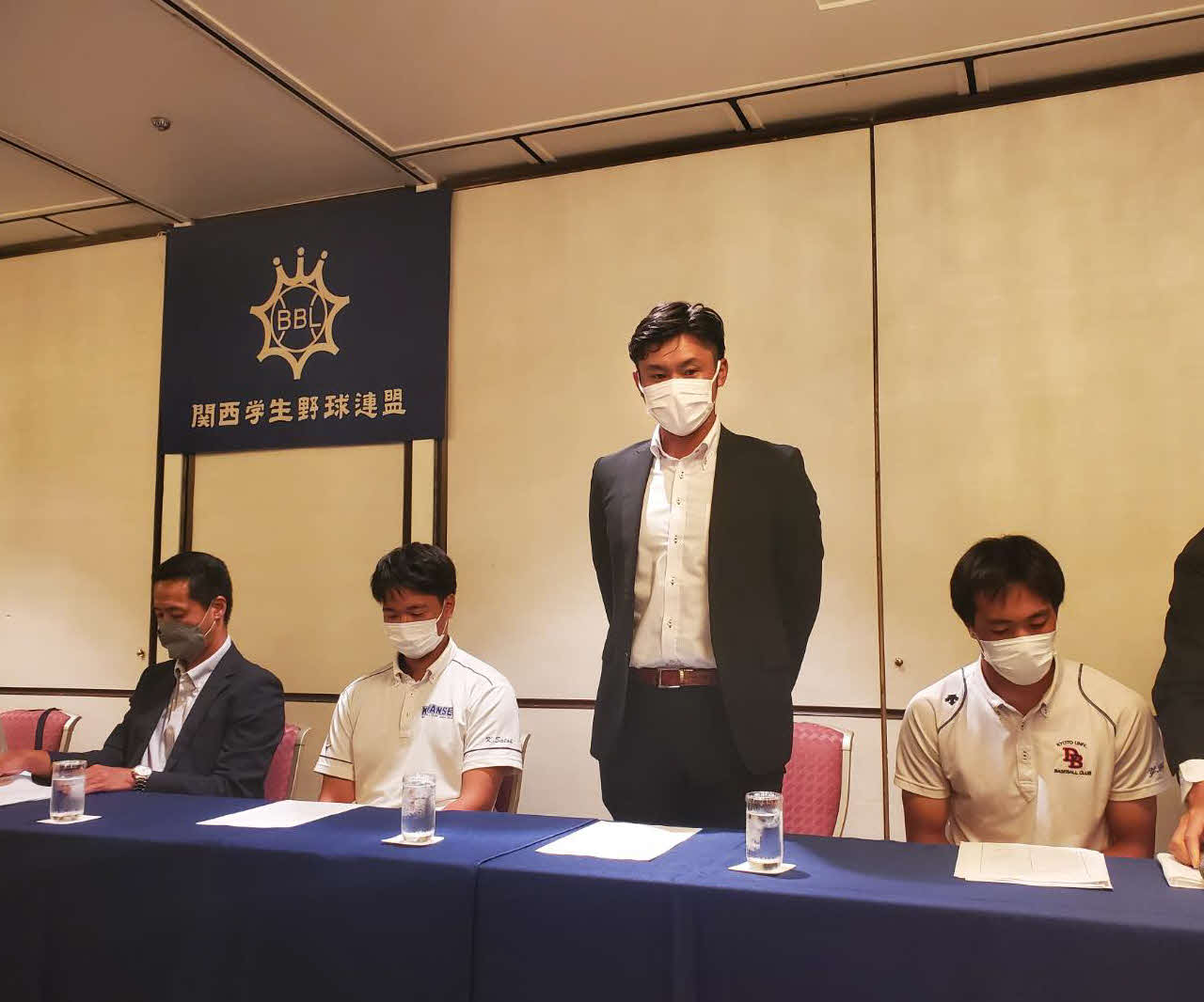 関西学生野球連盟は秋季リーグプレス発表会を行い、京大の近田怜王監督が抱負を語った