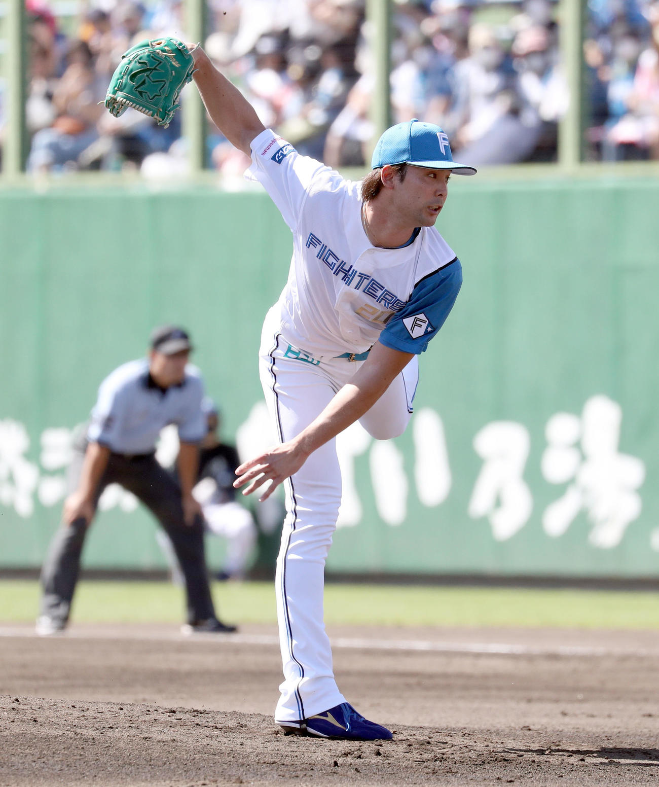 日本ハム対オリックス　日本ハム先発の上原（撮影・佐藤翔太）
