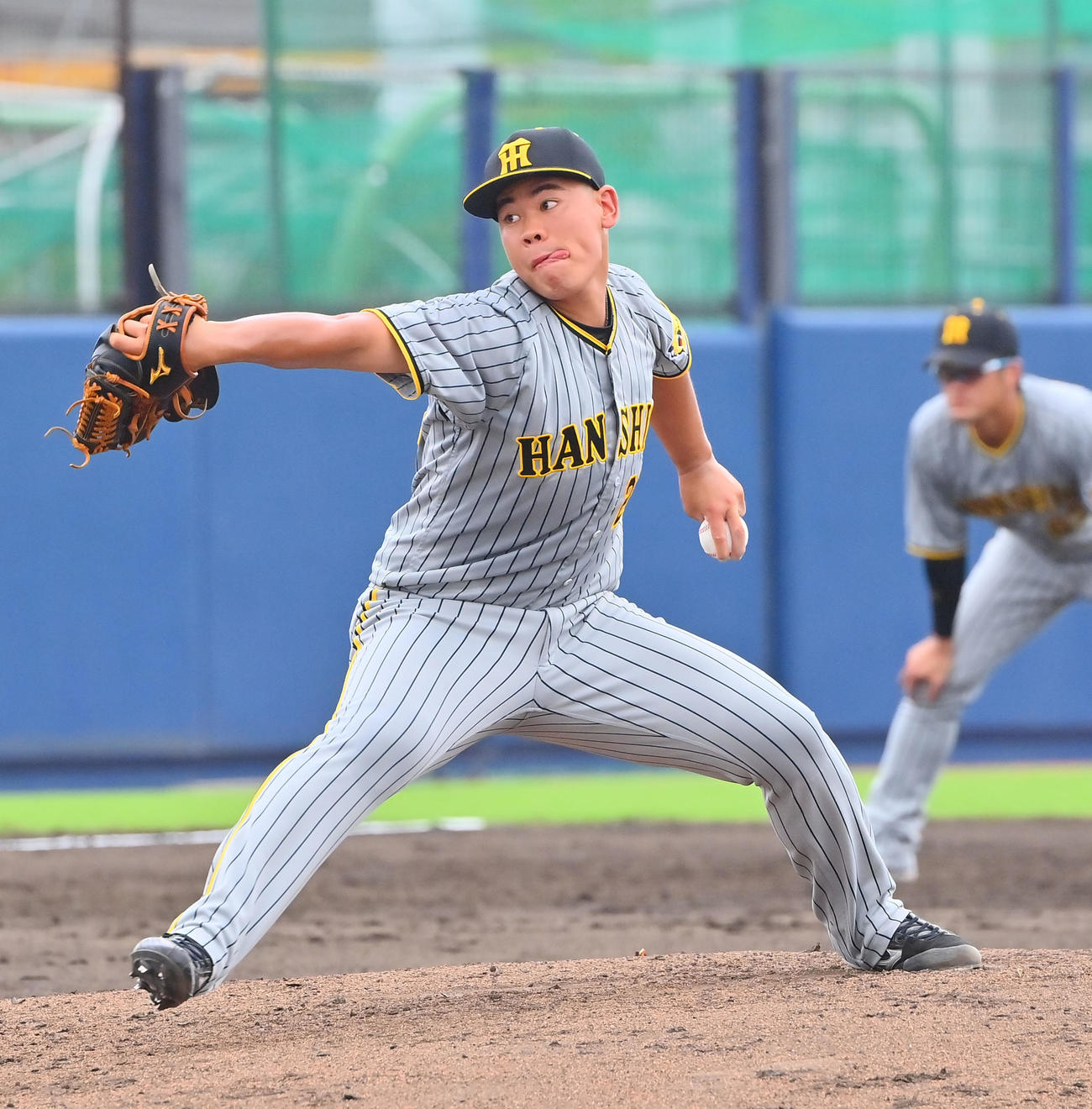 ウエスタン・リーグ　オリックス対阪神　3回に登板する阪神鈴木（撮影・和賀正仁）