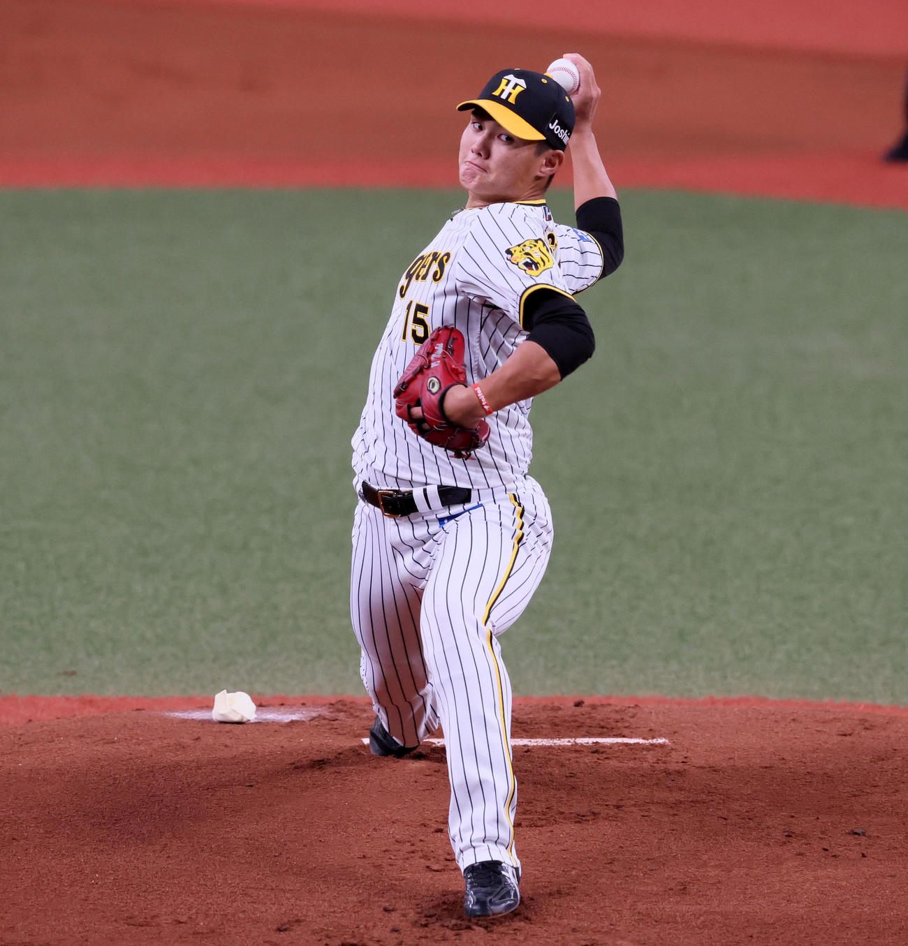 阪神対DeNA DeNA戦に先発する西純（撮影・加藤哉）