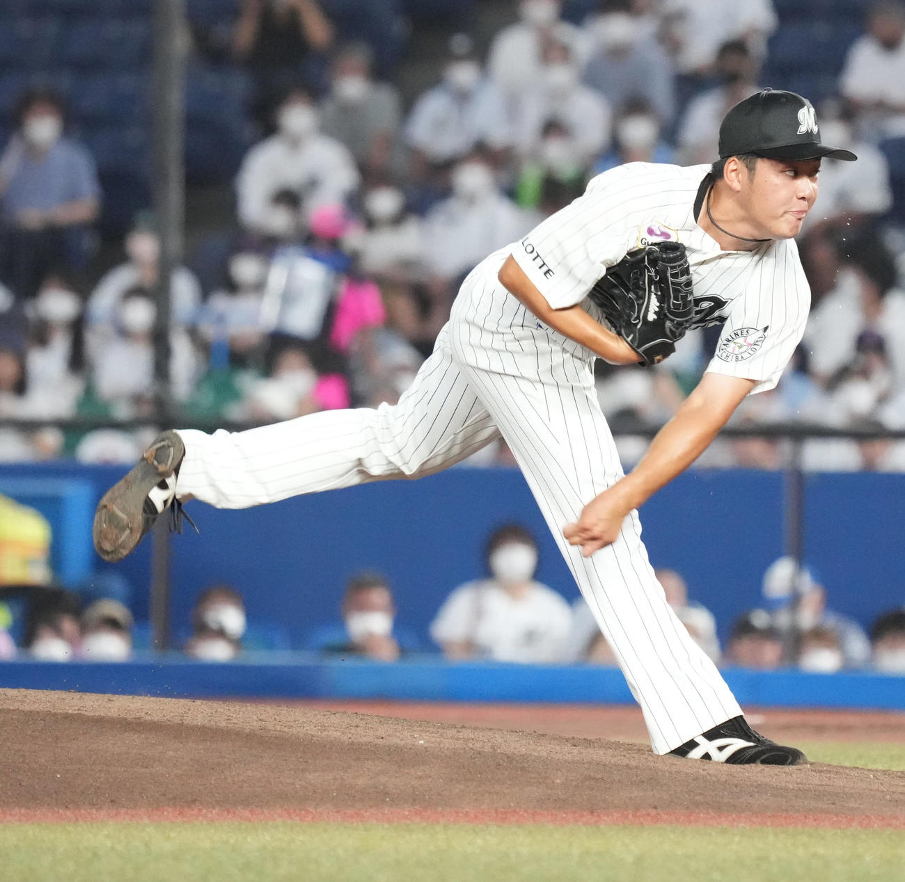 22年8月25日、ロッテ対西武　先発したロッテ鈴木昭汰