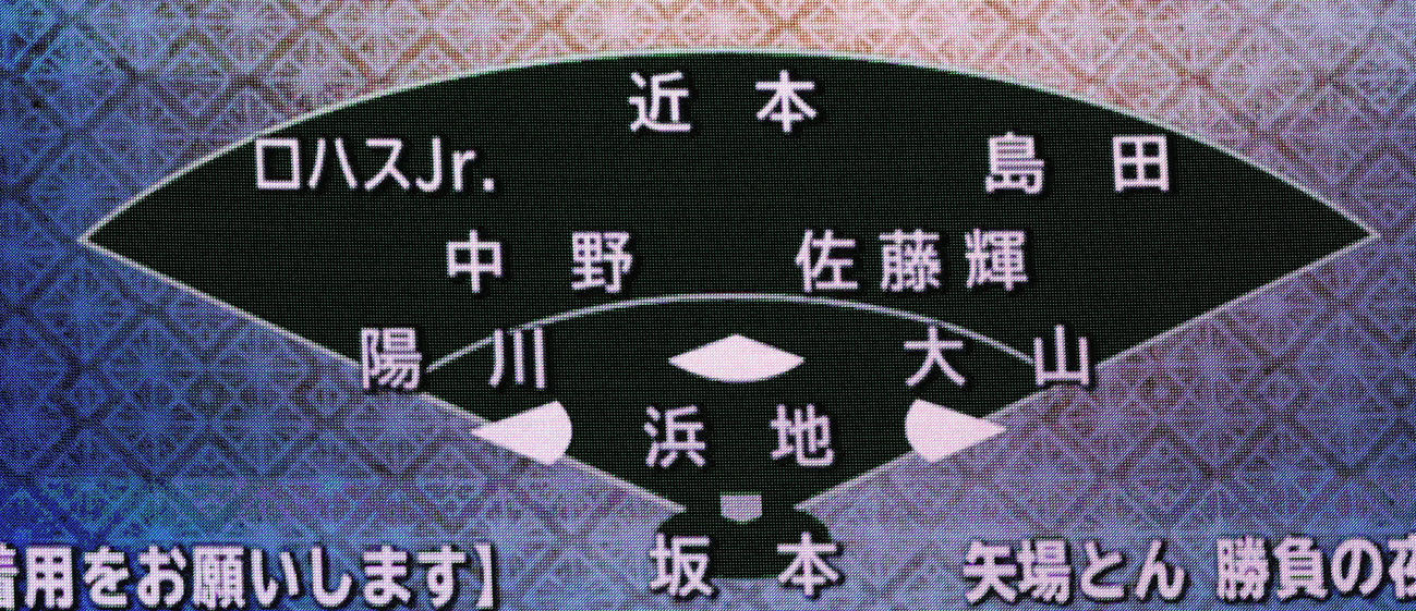 中日対阪神　7回裏の阪神のシフト（撮影・前田充）