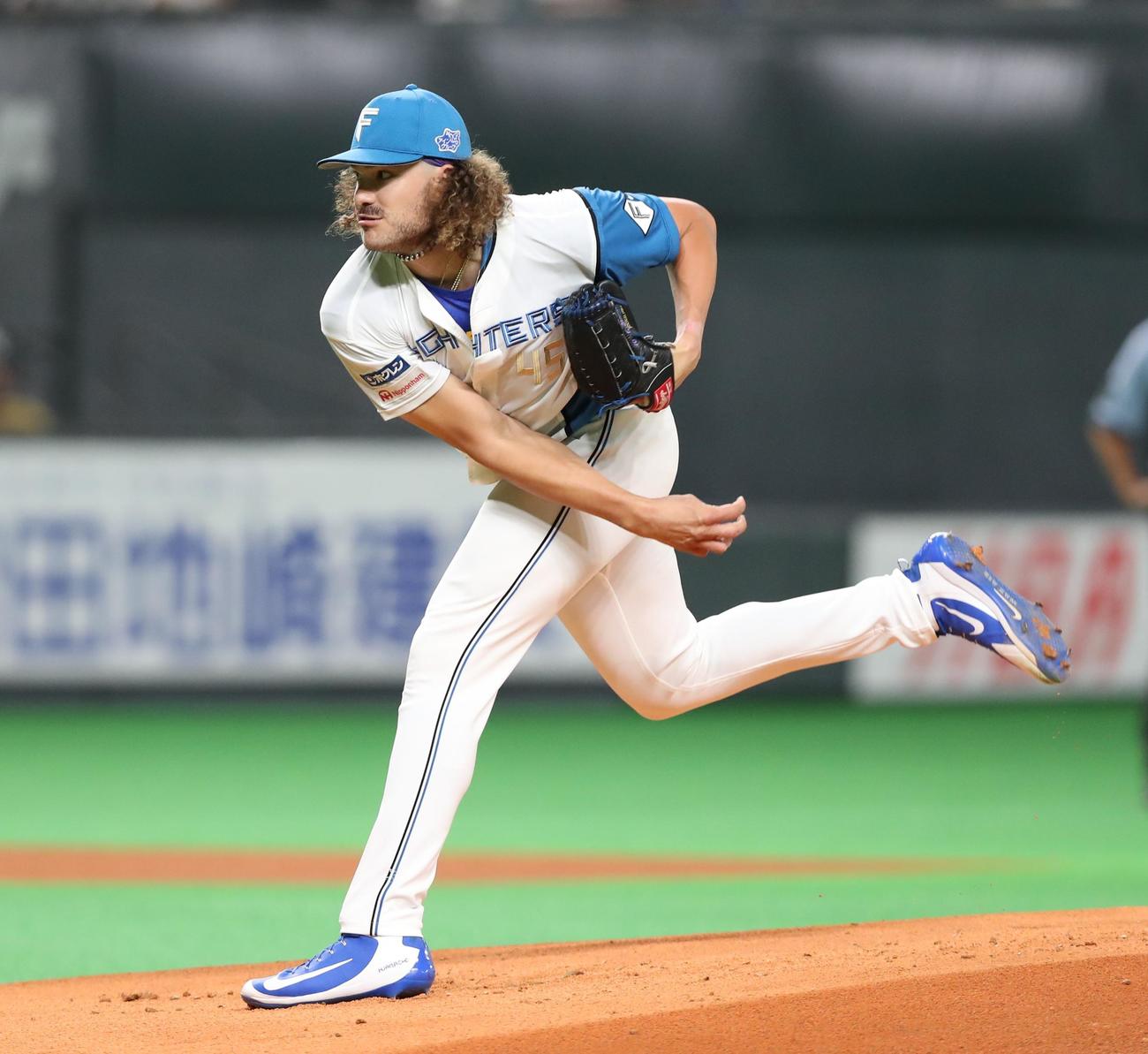 日本ハム対ソフトバンク　日本ハム先発のポンセ（撮影・黒川智章）