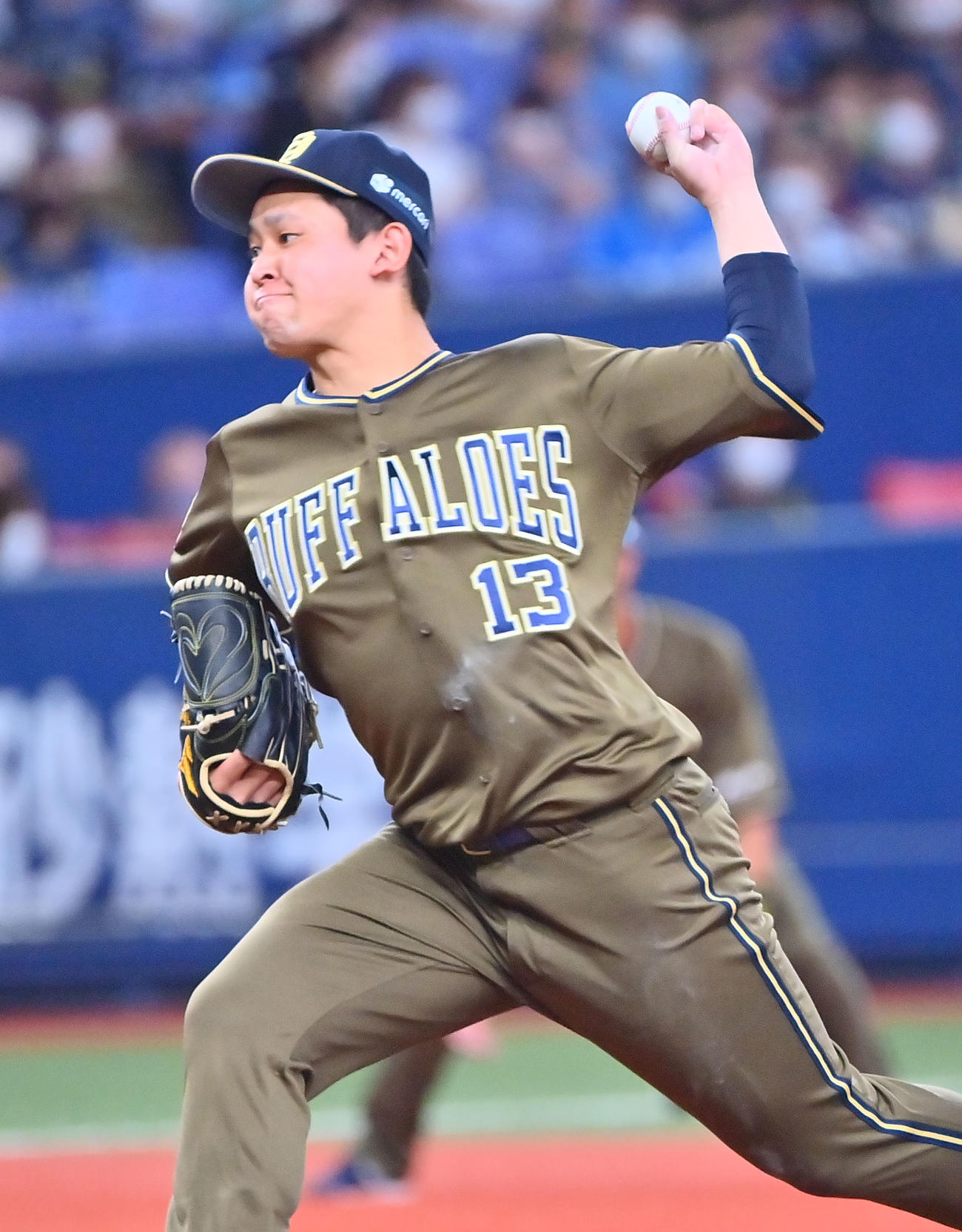 オリックス対西武　オリックス先発の宮城（撮影・和賀正仁）