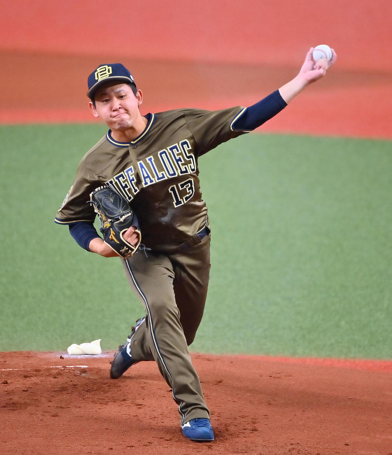 オリックス対西武　オリックス先発の宮城（撮影・和賀正仁）