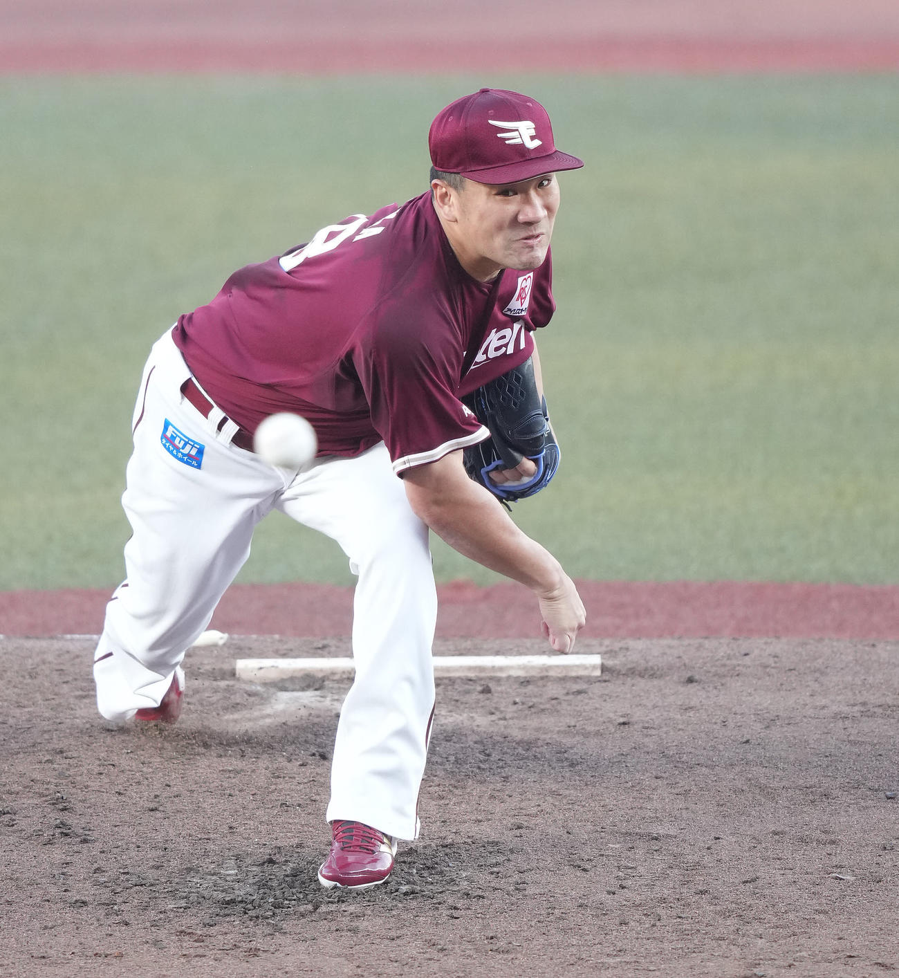 ロッテ対楽天　楽天先発の田中将（撮影・鈴木みどり）