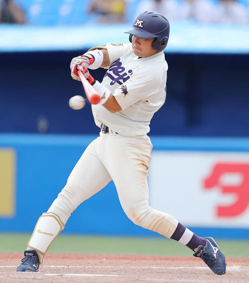明大・村松(9月11日撮影・野上伸悟)