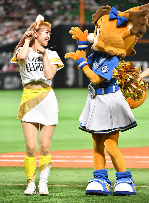 きつねダンスをするハニーズ（左）とポリーポラリス