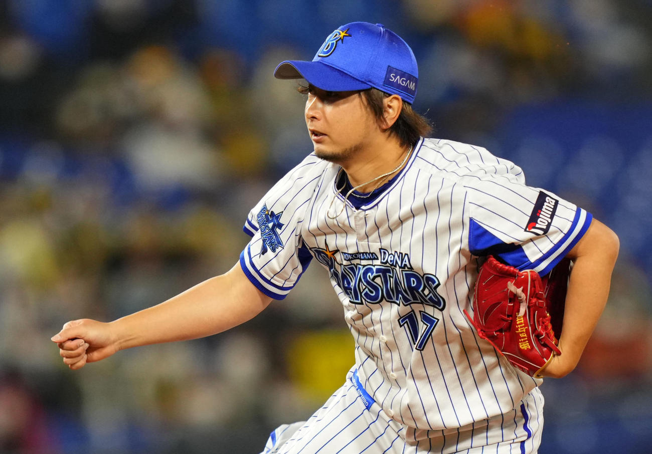DeNA三嶋一輝（2022年4月19日撮影）
