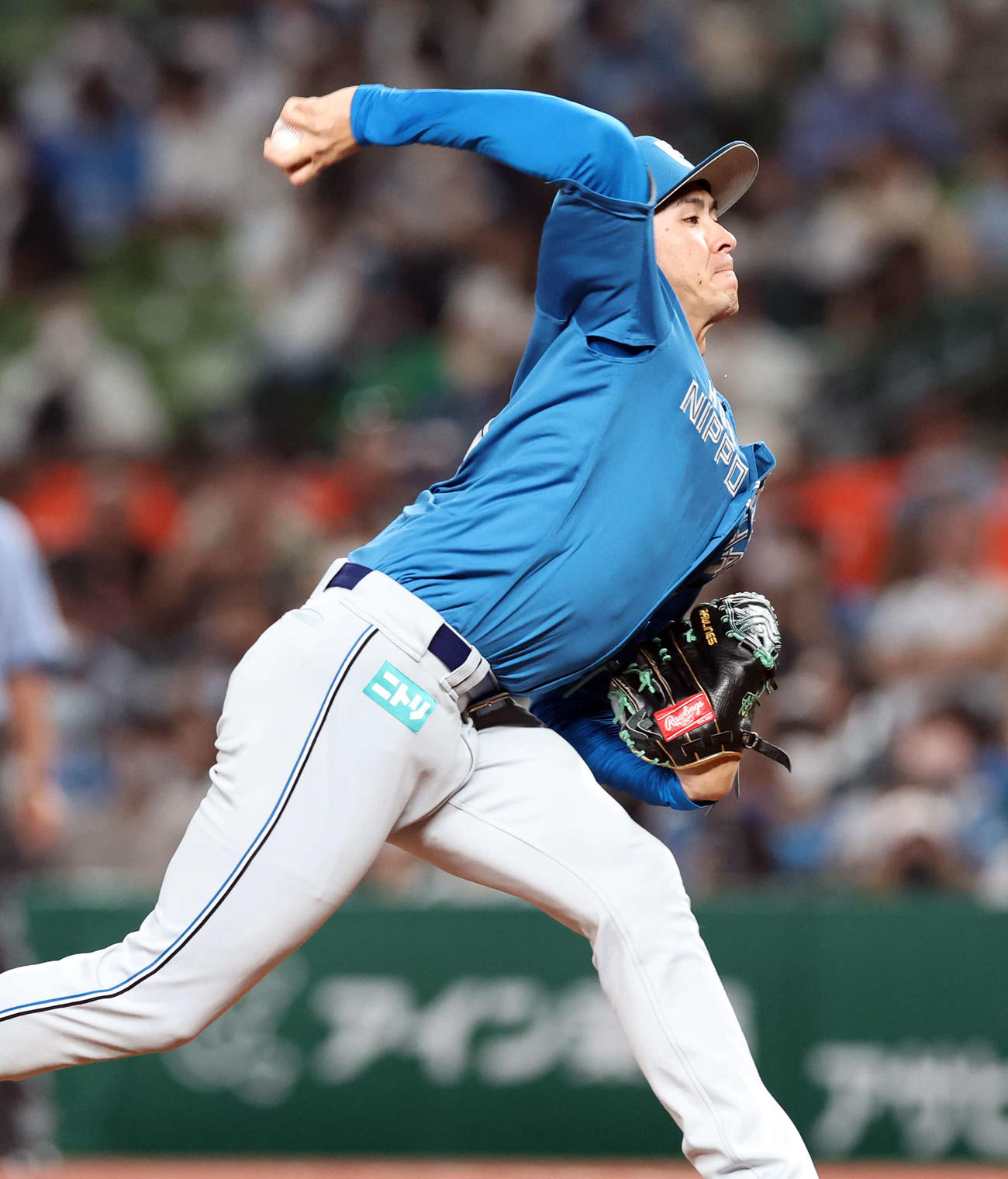 西武対日本ハム　力投する日本ハム先発の上沢（撮影・浅見桂子）