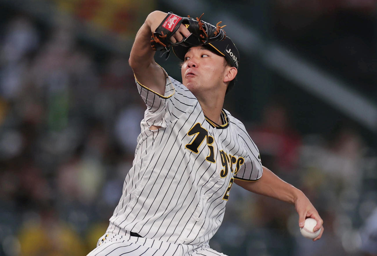 阪神対広島　力投する阪神先発の伊藤将（撮影・前田充）
