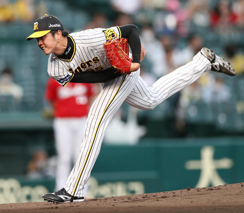阪神対広島　阪神先発の才木（撮影・上山淳一）