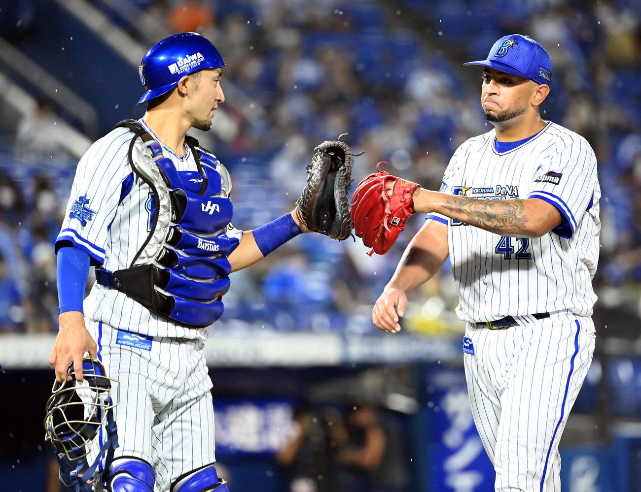 DeNA対中日　初回を無失点に抑えたDeNAの先発ロメロ（撮影・たえ見朱実）