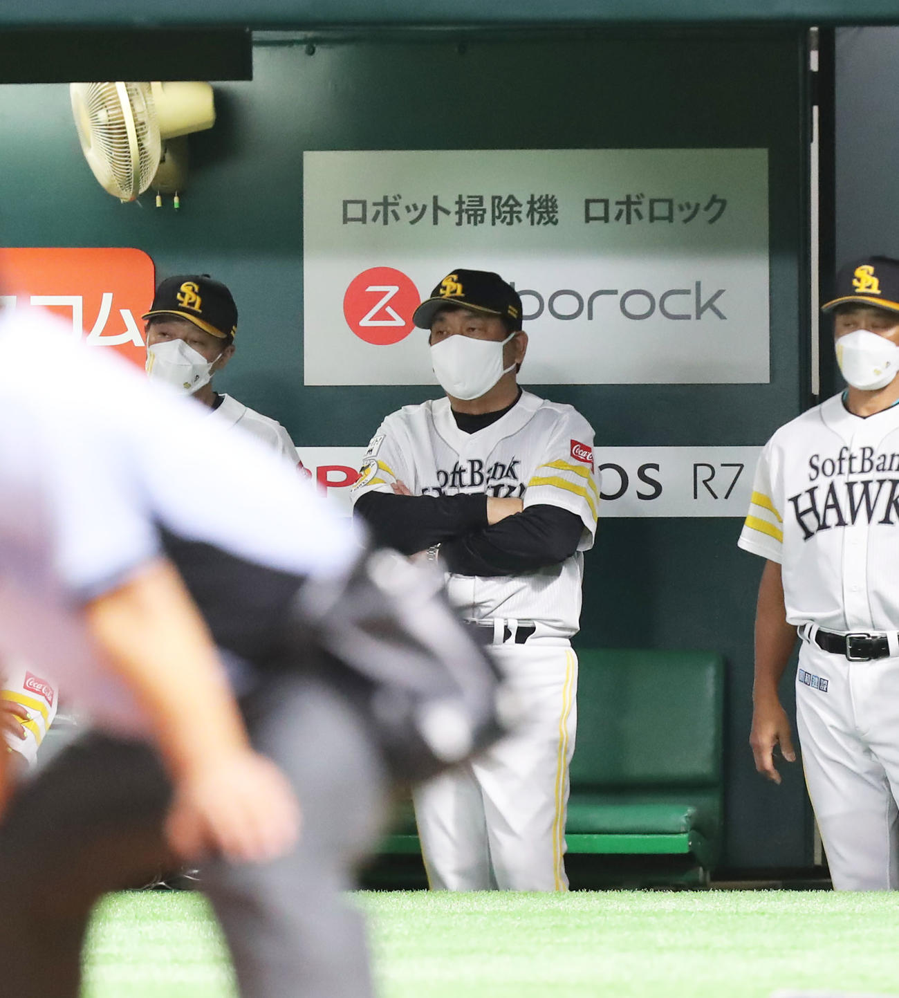 ソフトバンク対ロッテ　9回裏の攻撃を見つめる藤本監督（撮影・屋方直哉）