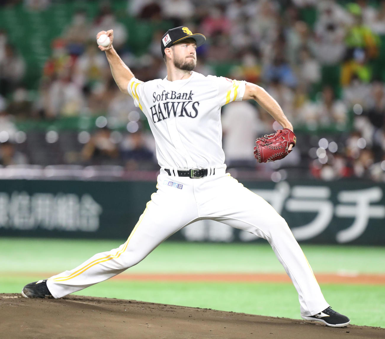ソフトバンク対ロッテ　ソフトバンク先発のレイ（撮影・屋方直哉）