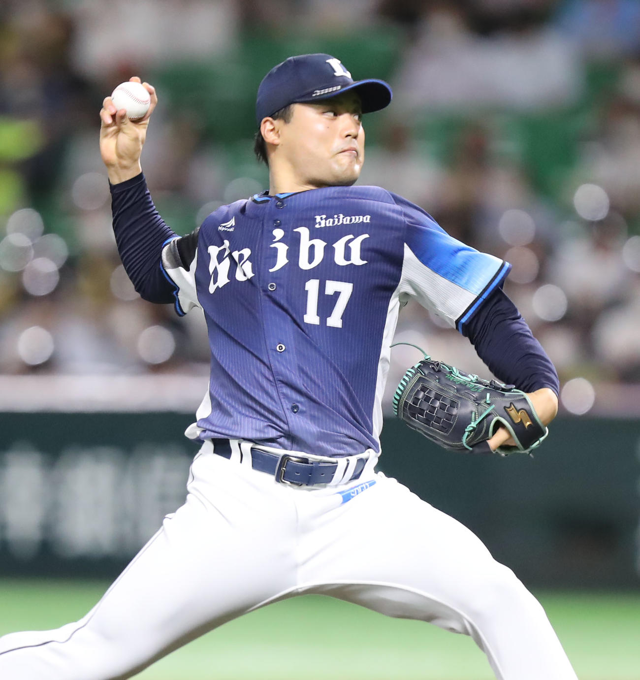 ソフトバンク対西武　西武先発の松本（撮影・屋方直哉）