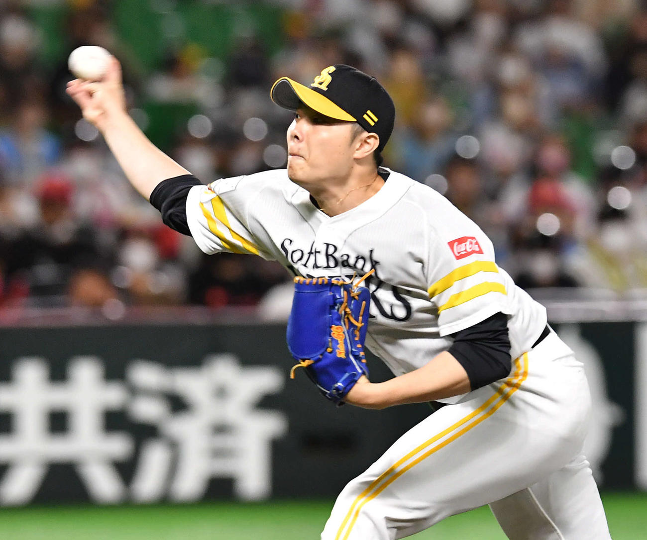 ソフトバンク対西武　6回表西武2死満塁から登板した、ソフトバンク2番手の松本（撮影・岩下翔太）