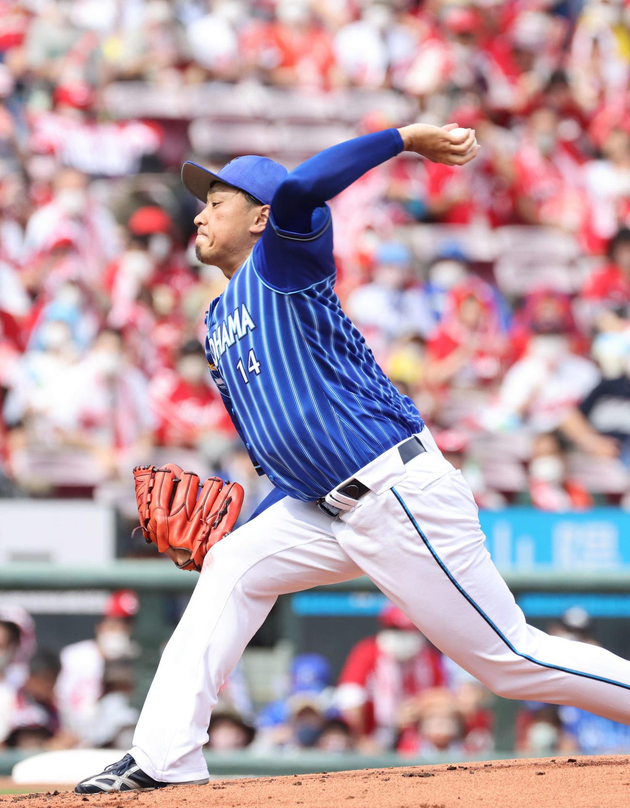 広島対DeNA DeNA先発の石田（撮影・加藤孝規）