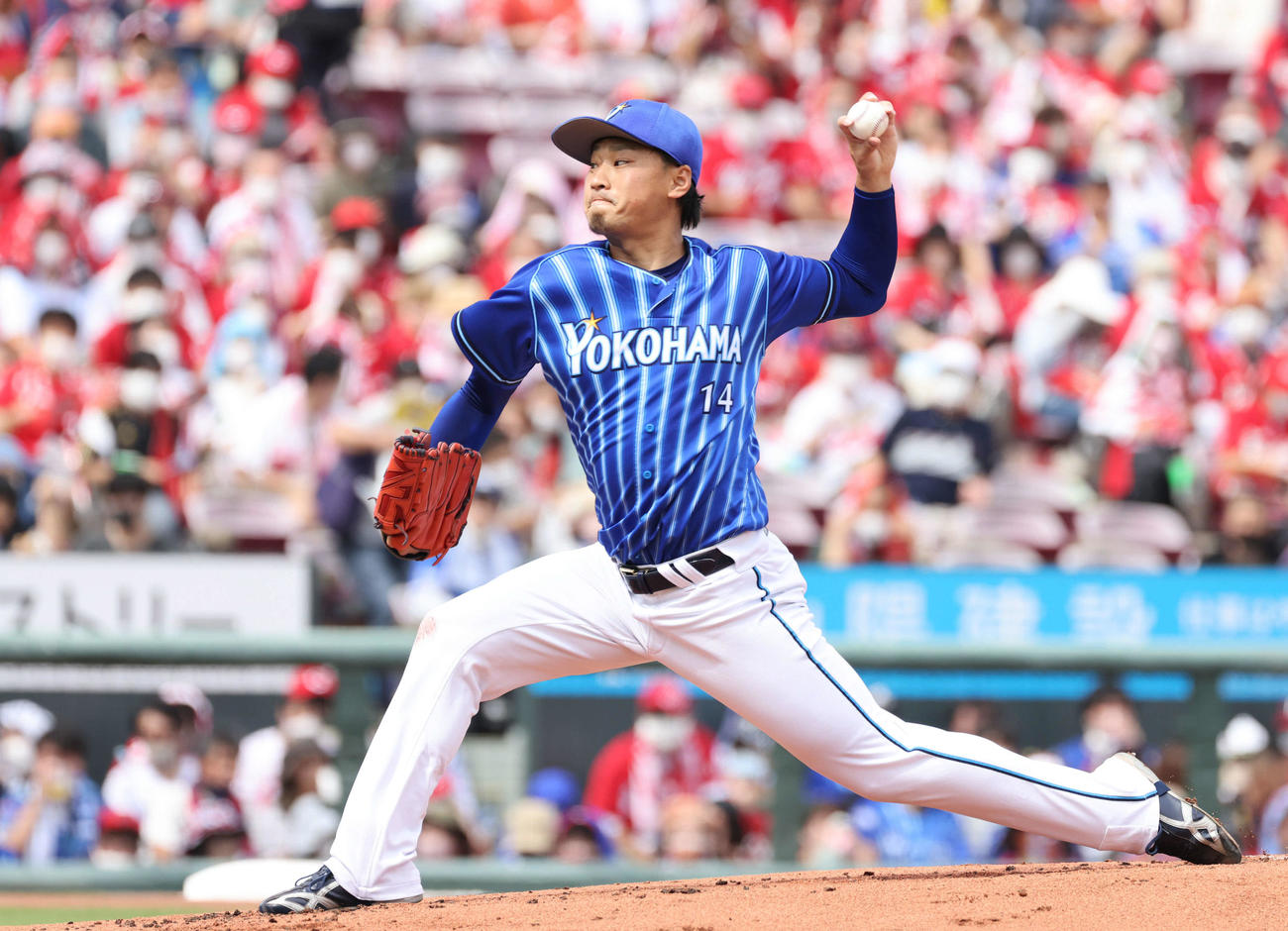 広島対DeNA DeNA先発の石田（撮影・加藤孝規）