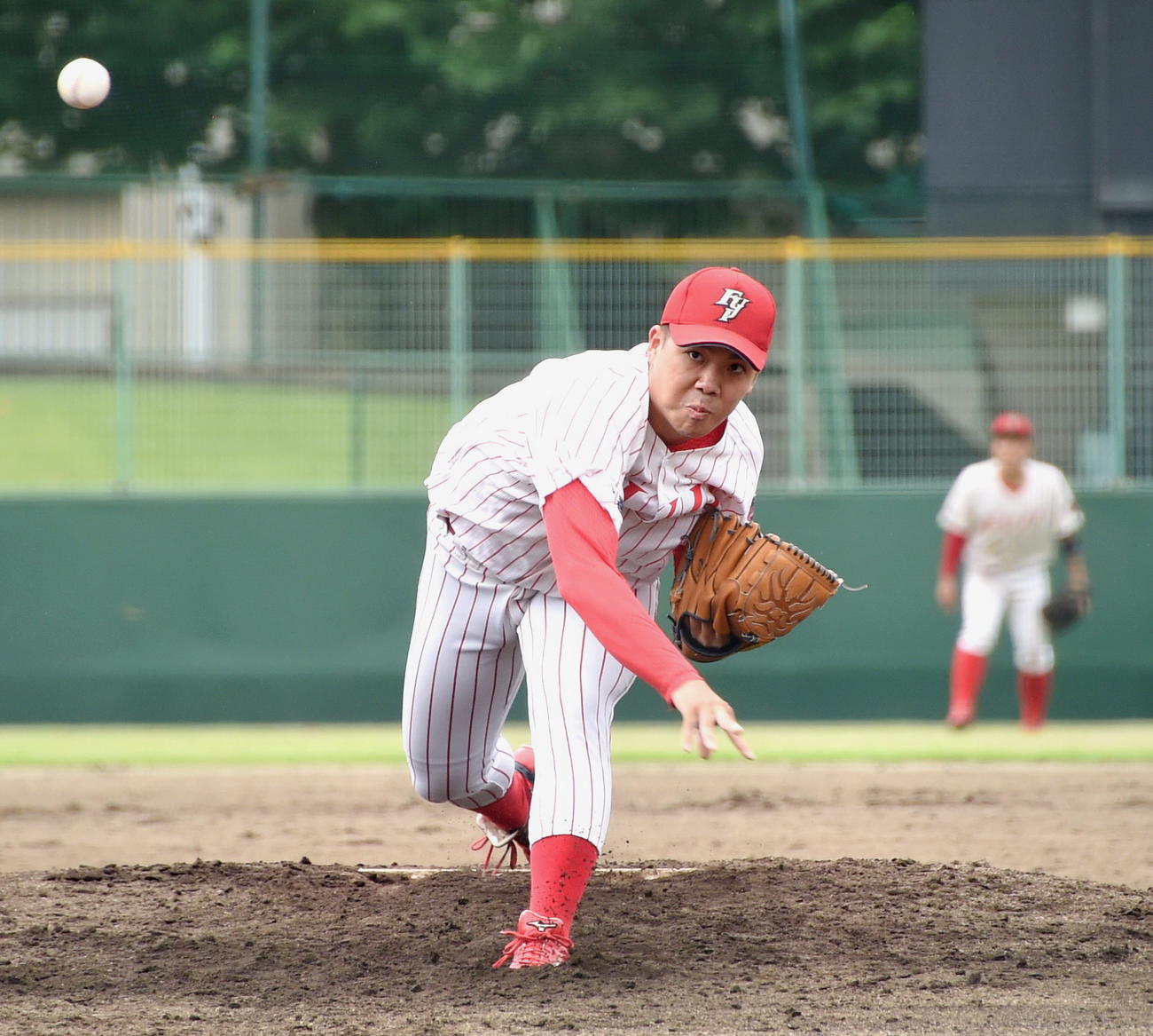 富士大対八戸学院大　力投した富士大先発・金村（撮影・山田愛斗）