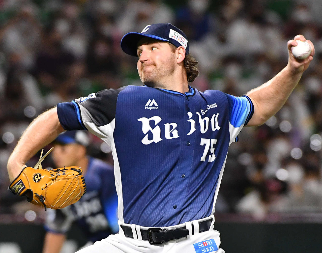 力投する西武先発のエンス（撮影・岩下翔太）