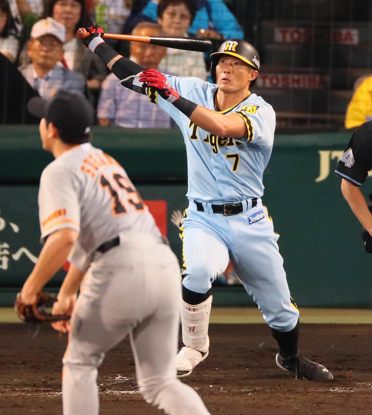 18年5月25日、巨人戦の5回、阪神糸井は通算150号本塁打を放つ