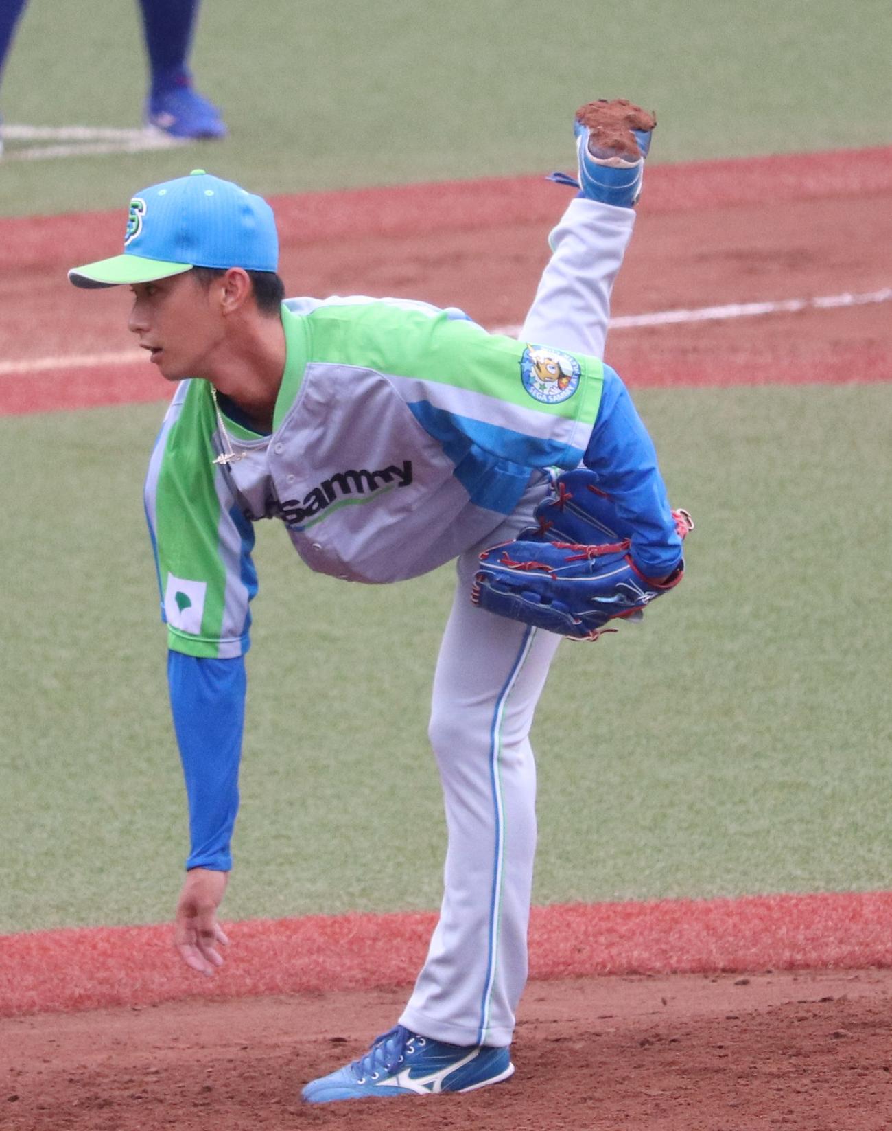 ホンダ対セガサミー　2番手で登板し1回1失点だった草海（撮影・保坂恭子）