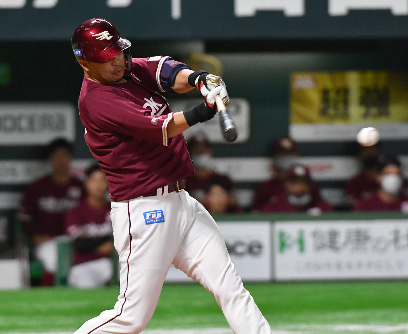 ソフトバンク対楽天　1回表楽天1死三塁、浅村は先制の右前適時打を放つ（撮影・岩下翔太）