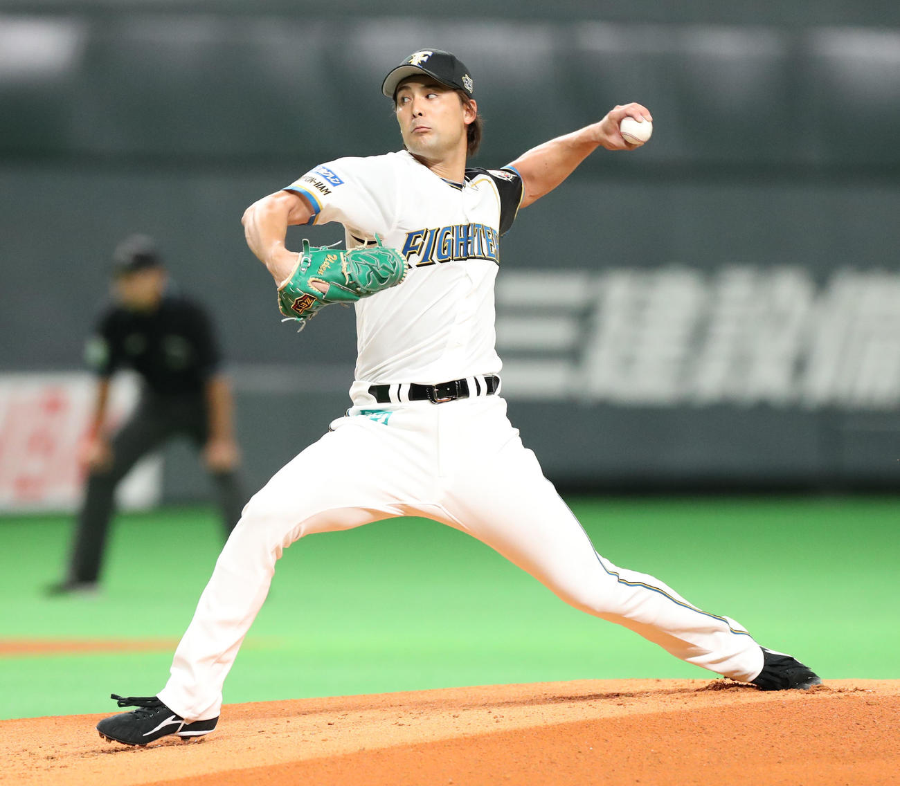 日本ハム対オリックス　日本ハム先発の上原（撮影・佐藤翔太）