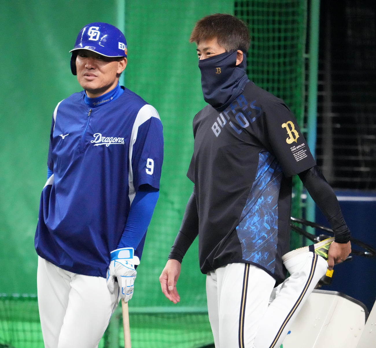福留（左）と能見（2021年6月4日撮影）