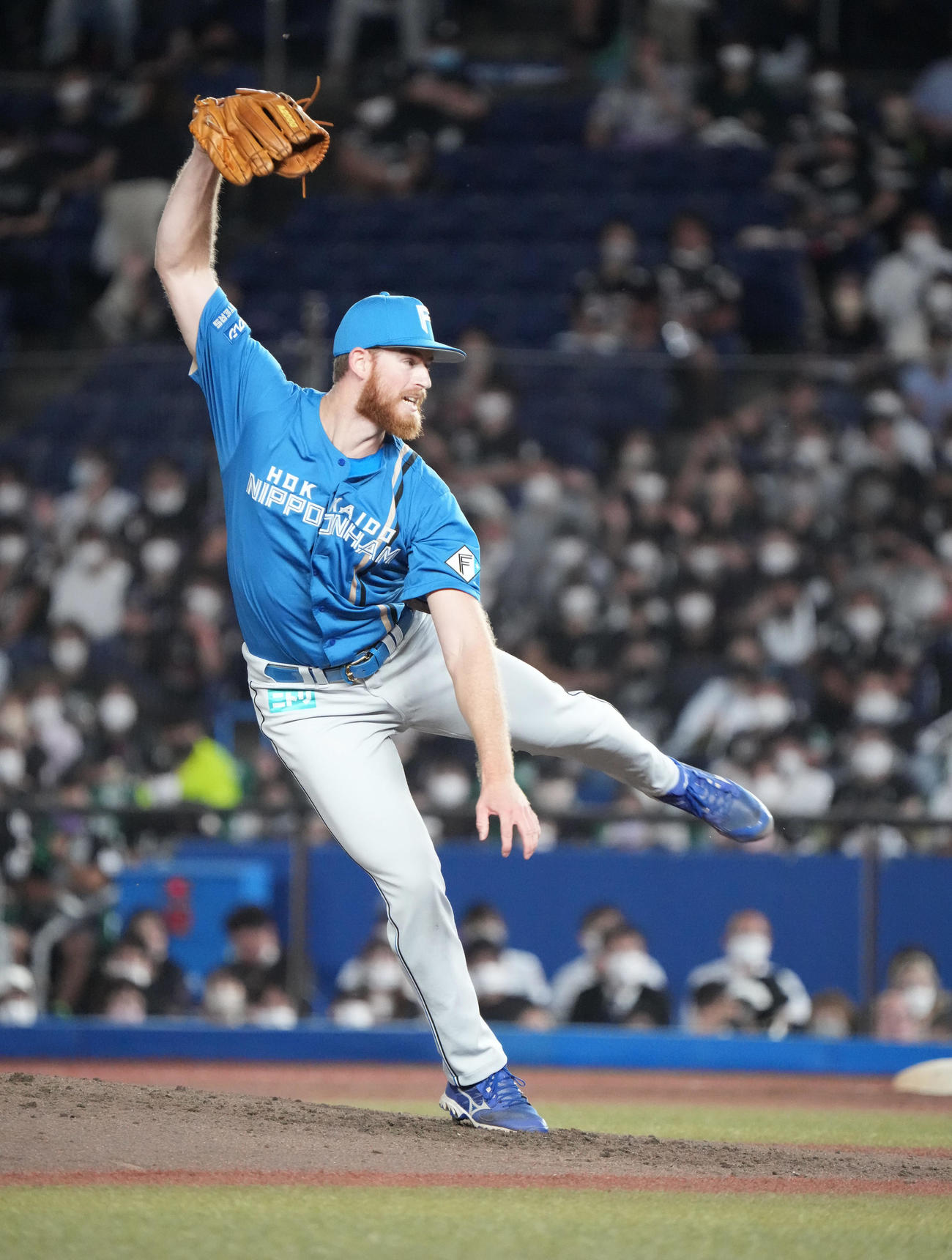 ロッテ対日本ハム　日本ハム先発のメネズ（撮影・小沢裕）