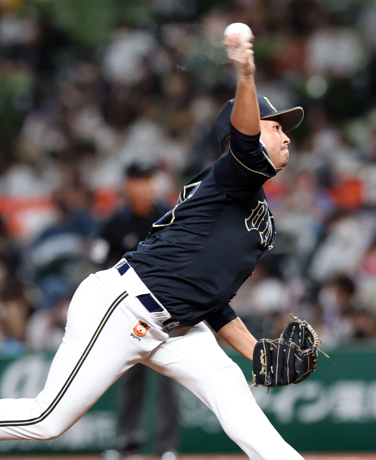 西武対オリックス　6回裏西武の攻撃で登板した小木田（撮影・浅見桂子）