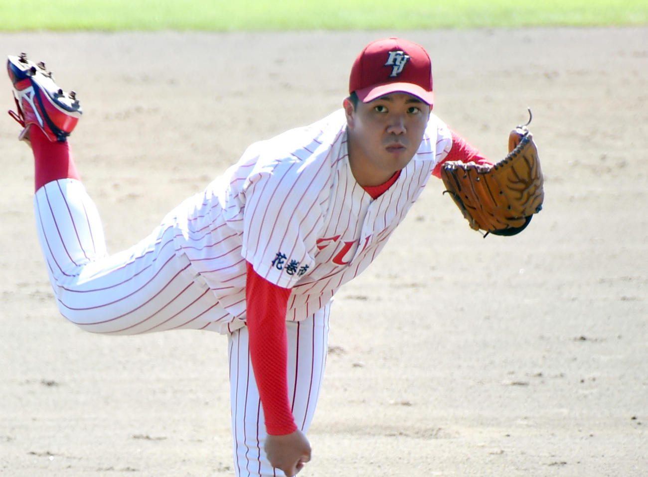 8回無失点に抑えた富士大・金村尚真（撮影・山田愛斗）