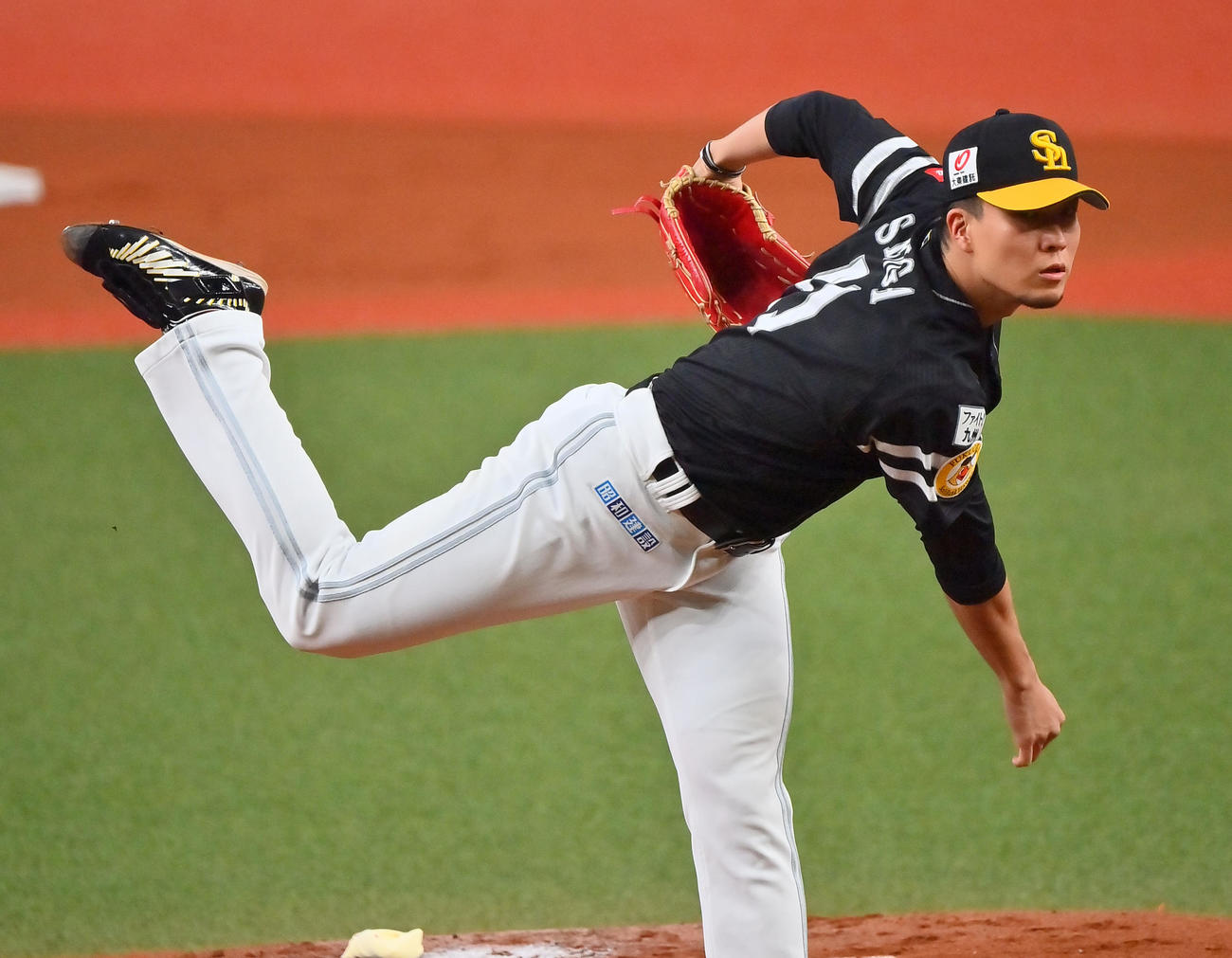 オリックス対ソフトバンク　ソフトバンク先発の千賀福（撮影・和賀正仁）