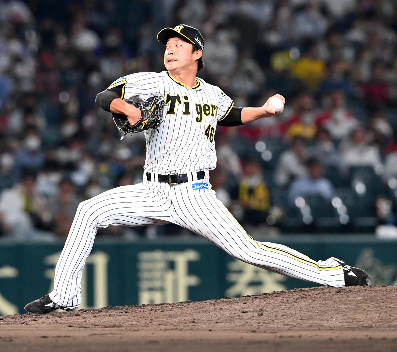 阪神対広島　阪神2番手の島本（撮影・前岡正明）