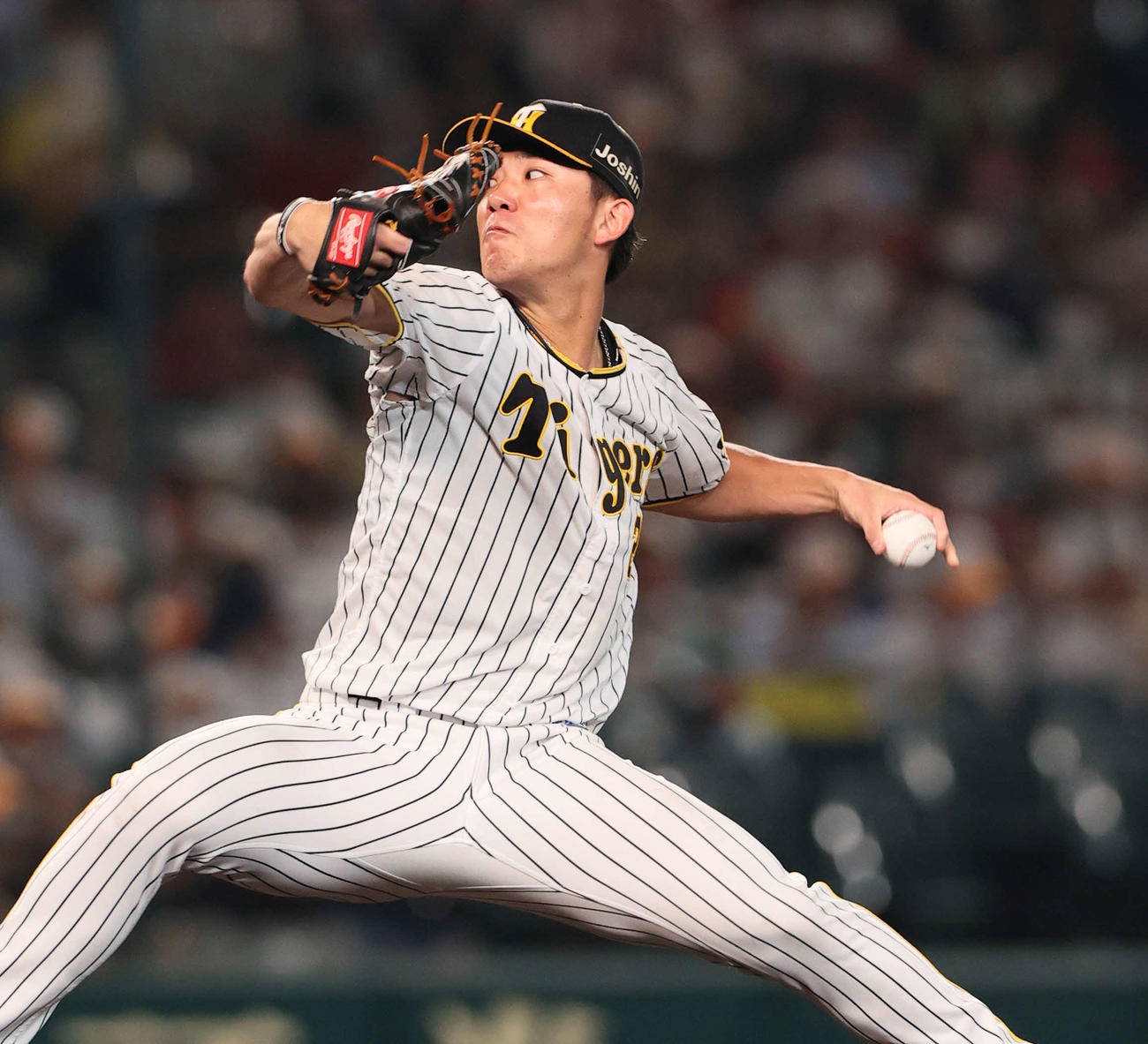 阪神対広島　力投する阪神先発の伊藤将（撮影・上山淳一）