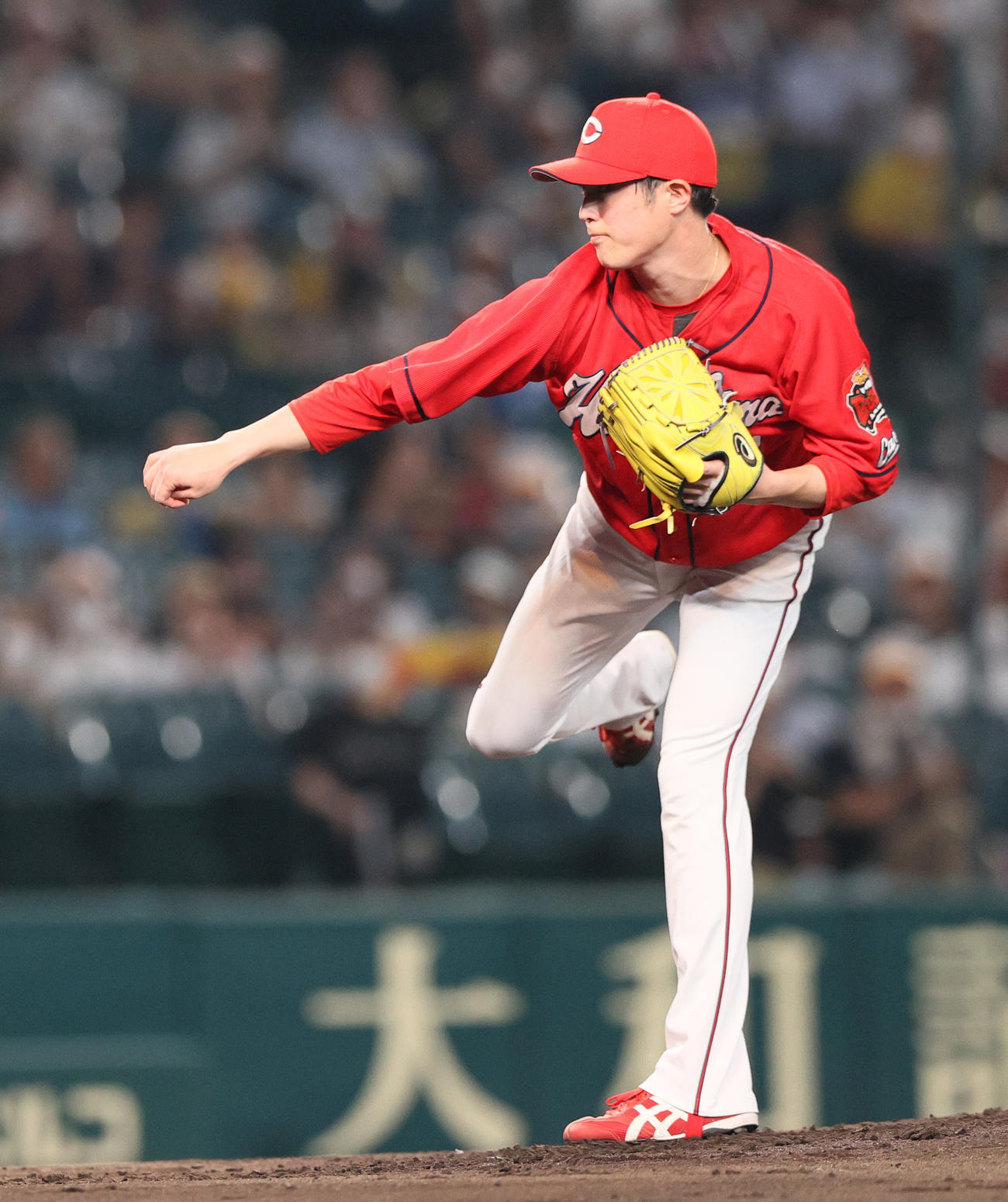 阪神対広島　広島先発の森下（撮影・上山淳一）