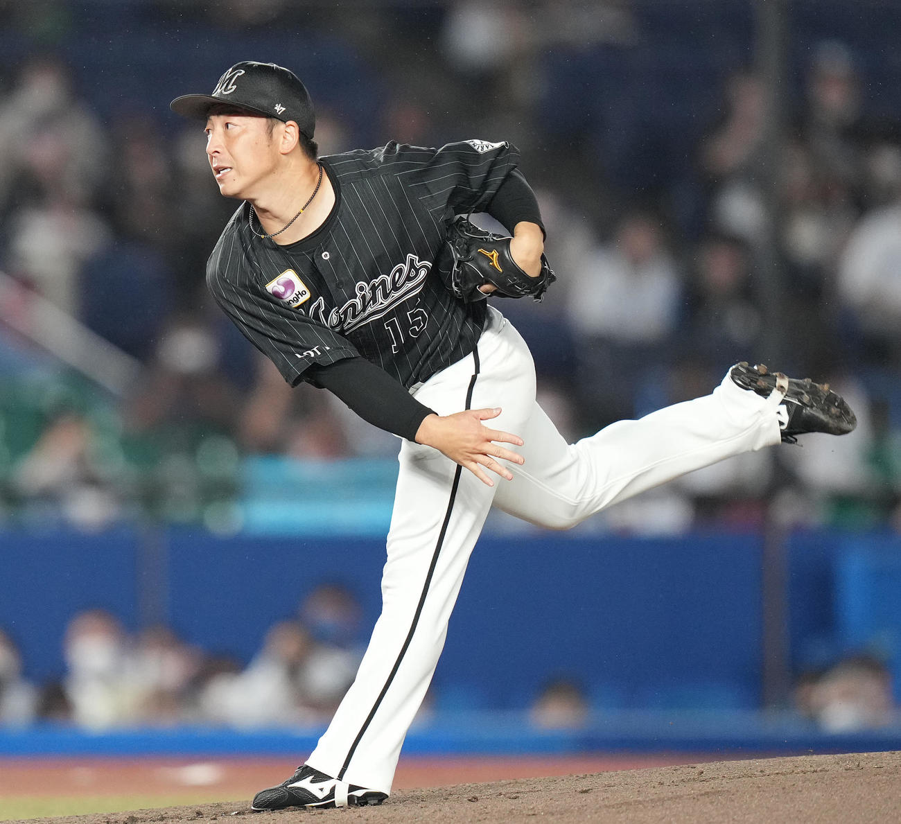 ロッテ美馬学（2022年9月8日撮影）