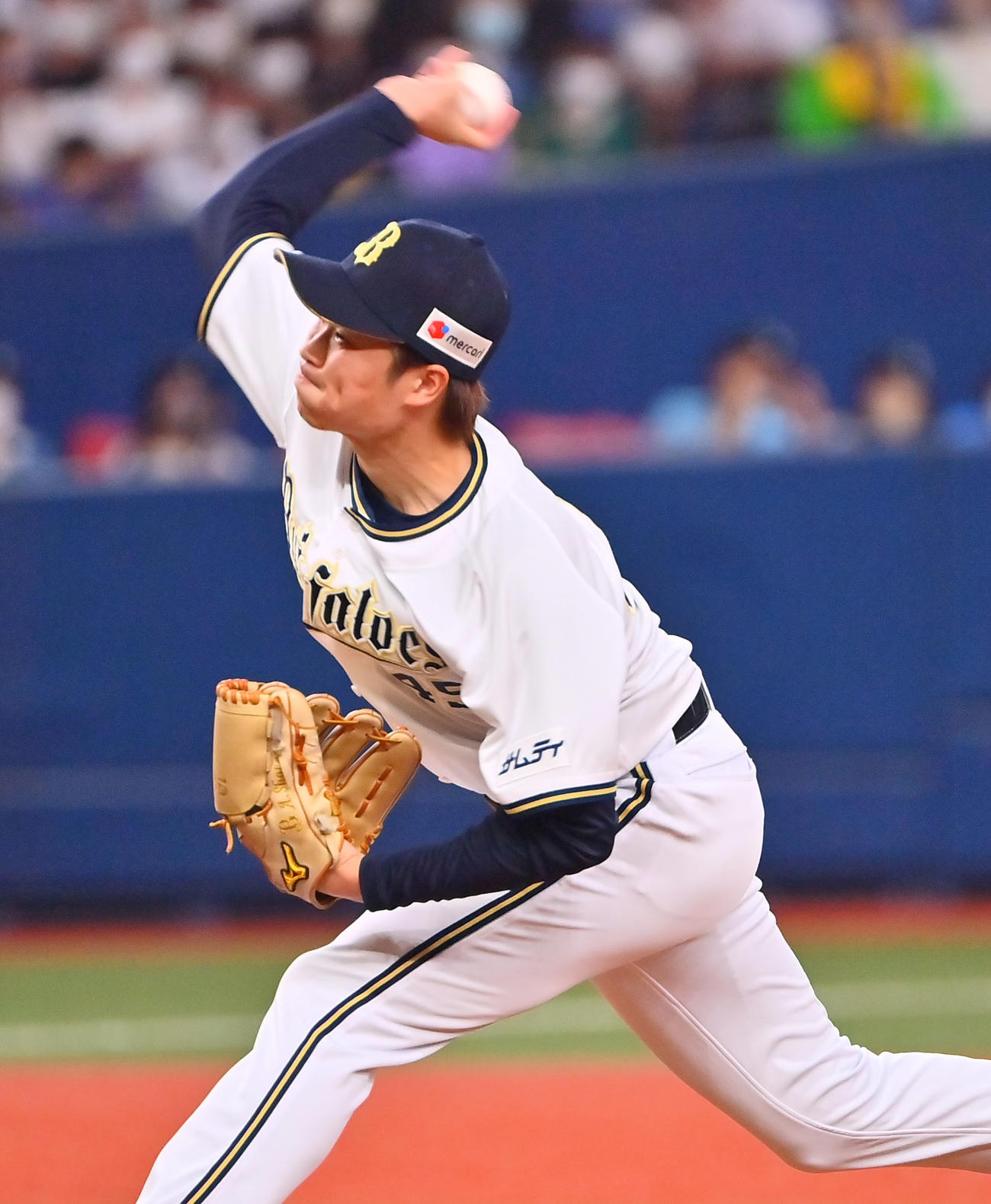 10日、オリックス対ソフトバンク　8回表、2番手で登板するオリックス阿部