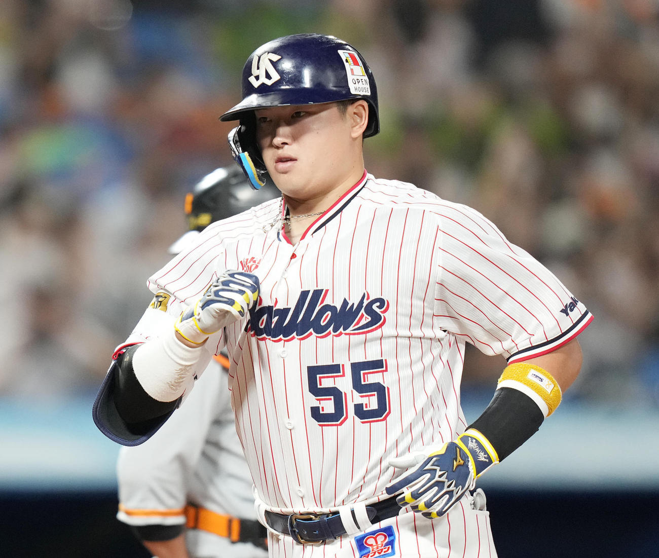 13日巨人戦の9回裏に55号の3ランを放った村上宗隆