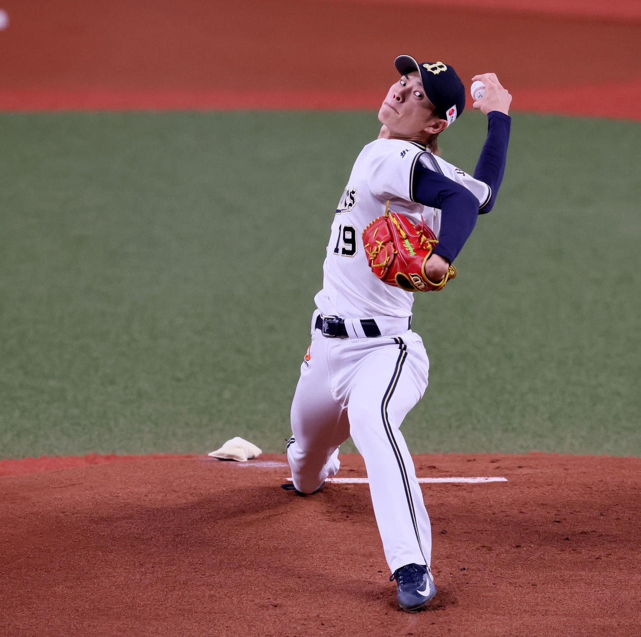 オリックス対日本ハム　日本ハム戦に先発する山岡（撮影・加藤哉）