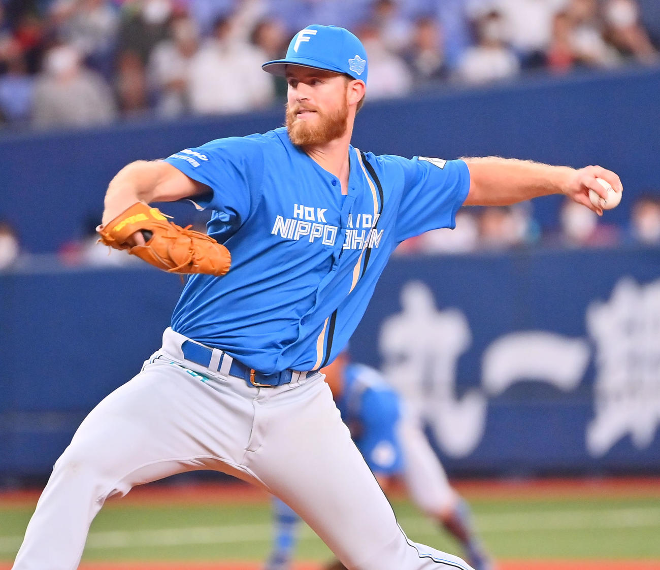 オリックス対日本ハム　力投する日本ハム先発のメネズ（撮影・和賀正仁）