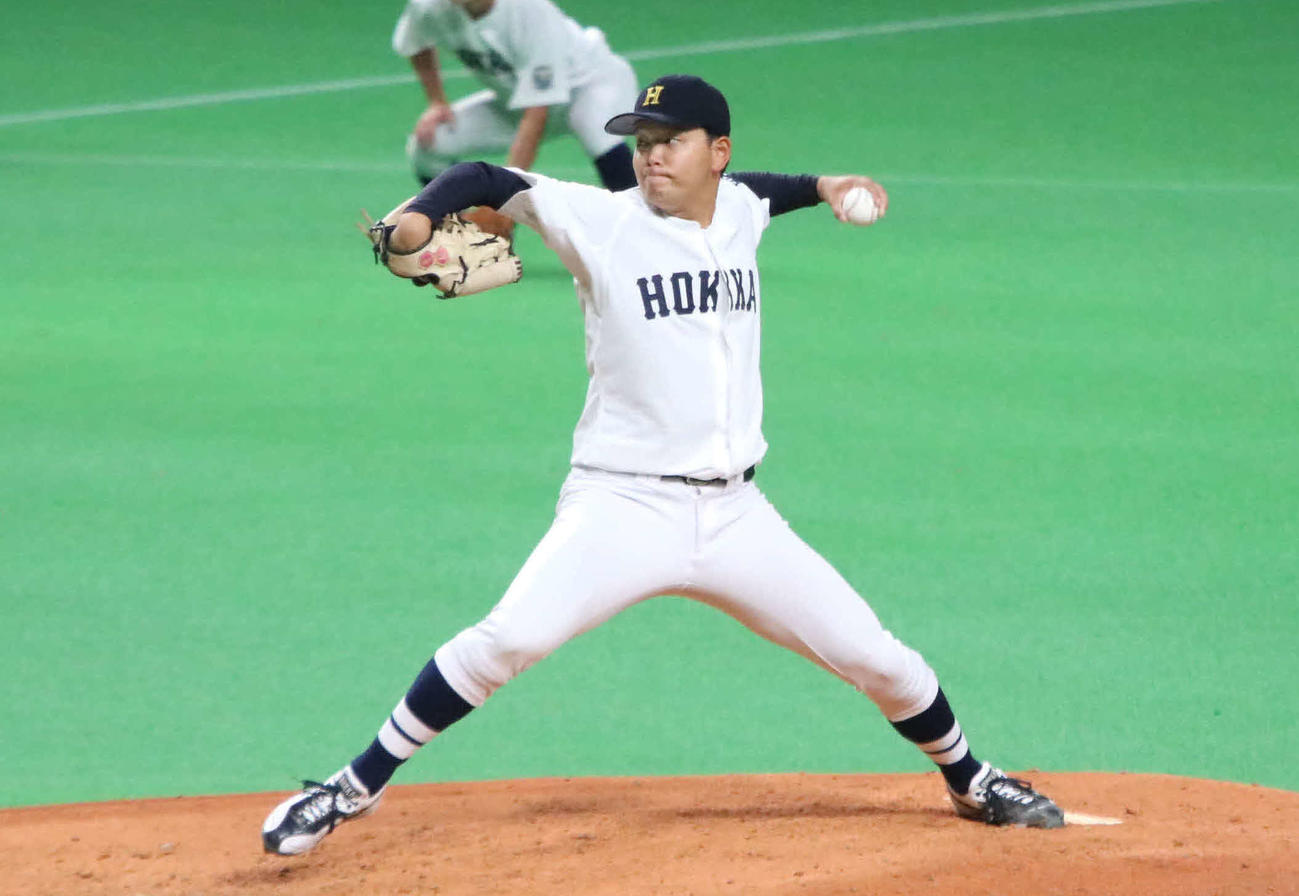 東海大北海道対北海学園大　7回1失点と好投した北海学園大・帯川（撮影・山崎純一）
