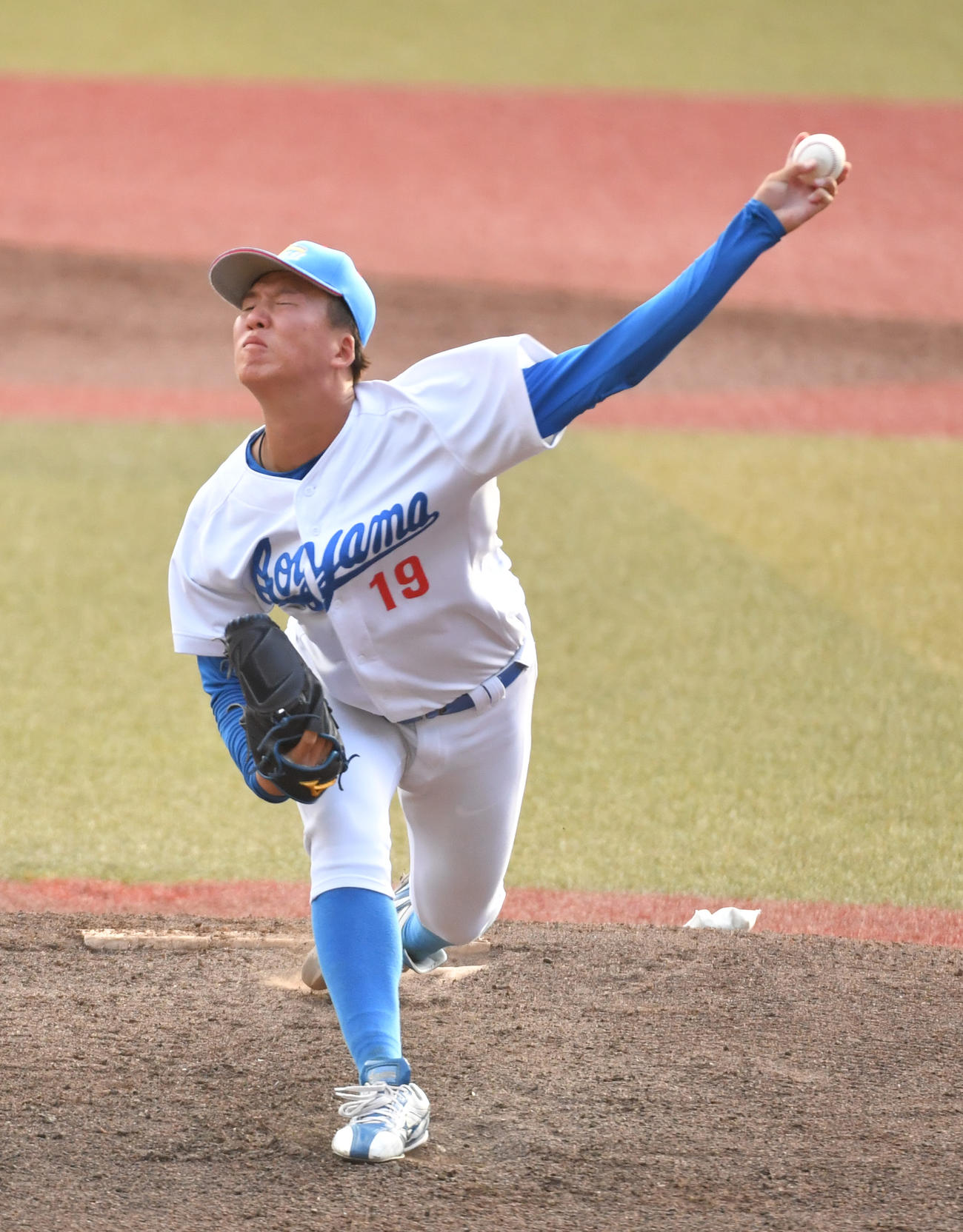青学大対日大　先発した青学大・北村智紀（撮影・柴田隆二）