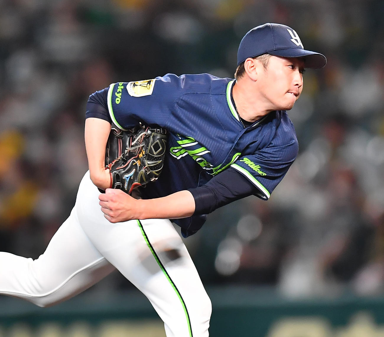阪神対ヤクルト　8回裏阪神1死一、二塁、ピンチに登板し中野を二ゴロ併殺に抑える久保（撮影・清水貴仁）