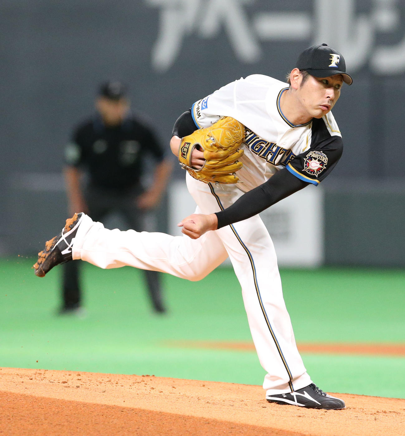 日本ハム対ロッテ　日本ハム先発の加藤（撮影・佐藤翔太）