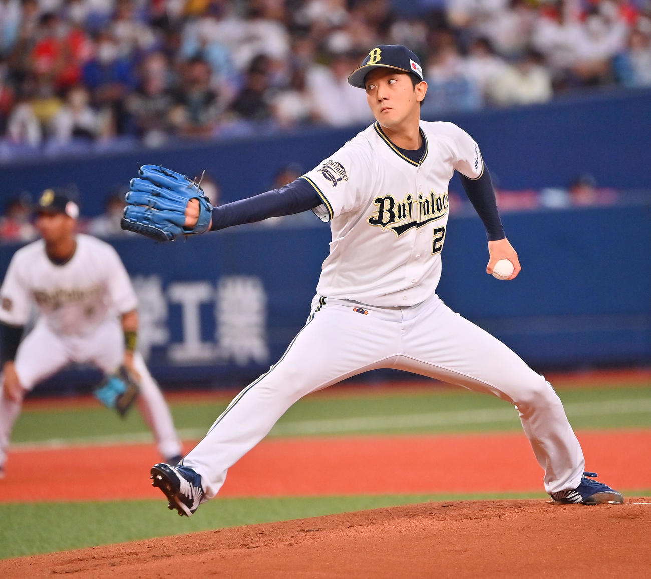 オリックス対ソフトバンク　オリックス先発の田嶋（撮影・和賀正仁）